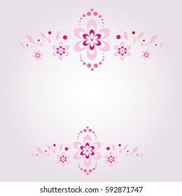 Folk patterns of pink flowers EPS 10. Contains transparent objects.
