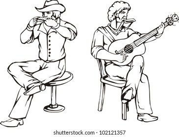Folk rock. Vector illustration