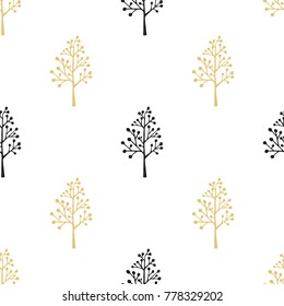 Folk seamless pattern. Scandinavian folk art pattern. Floral design with birds