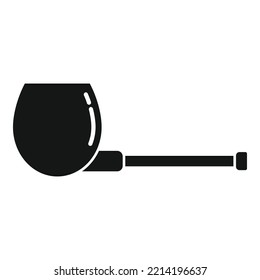 Folk smoke pipe icon simple vector. Old wood. Cigar dad