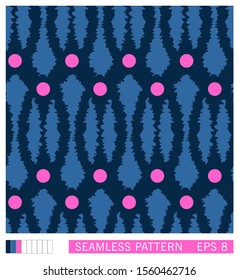 Folk style seamless pattern. Ethno ornament. Grunge technique. Vector texture design. 