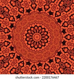 Folk traditional spiritual tribal design. Curved doodling motif. Color art. Vector