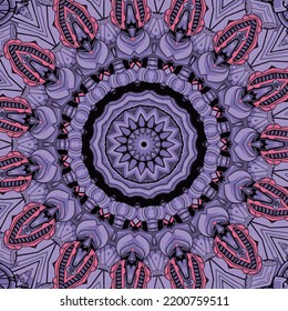 Folk traditional spiritual tribal design. Curved doodling motif. Color art. Vector