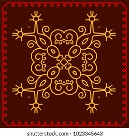 Folk, Tribal Design, Motif, Wall Painting Vector Art