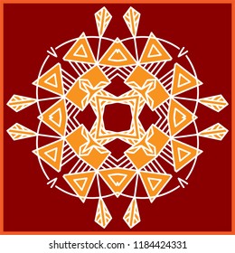 Folk, Tribal Design, Motif, Wall Painting Vector Art Illustration