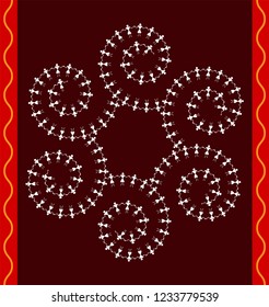 Folk, Tribal Design, Motif, Wall Painting Vector Art Illustration