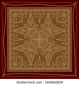 Folk, Tribal Design, Motif, Wall Painting Vector Art Illustration