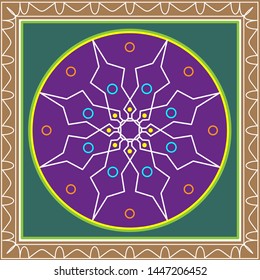 Folk, Tribal Design, Motif, Wall Painting Vector Art Illustration