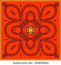 Folk, Tribal Design, Motif, Wall Painting Vector Art Illustration