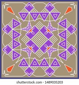 Folk, Tribal Design, Motif, Wall Painting Vector Art Illustration