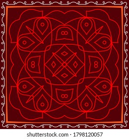 Folk, Tribal Design, Motif, Wall Painting Vector Art Illustration