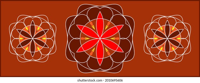 Folk, Tribal Design, Motif, Wall Painting Vector Art Illustration