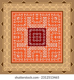 Folk, Tribal Design, Motif, Wall Painting Vector Art Illustration