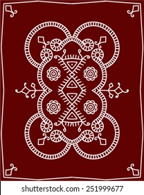 Folk, Design Tribal, Motivo, Pintura De Parede Vetor Arte 