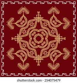 Folk, Tribal Design, Motif, Wall Painting Vector Art 