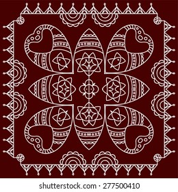 Folk, Tribal Design, Motif, Wall Painting Vector Art
