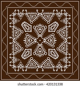 Folk, Tribal Design, Motif, Wall Painting Vector Art