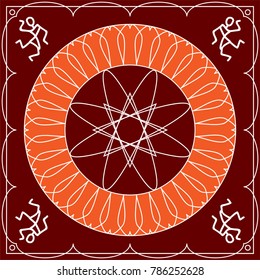 Folk, Tribal Design, Motif, Wall Painting Vector Art Illustration