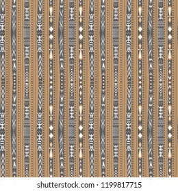 Folk tribal pattern, striped ethnic  elements perfect  for printing on paper or fabric,Vector illustration