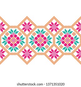 Folk vector seamless border. Traditional ornament.