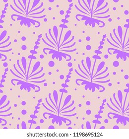 folk violet flower with circles