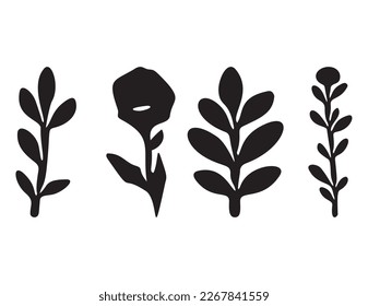 Ilustración de vector de flor folkart . Colección de botánicos de huertos de escándalo de niños botánicos. 