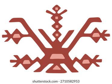 Folk-inspired decorative vector illustration presenting ancient motifs, stylized shapes, and harmonious geometry, ideal for artistic, commercial, and cultural design applications.