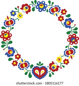 Folklor floral pattern circle multicolor