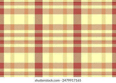 Folklore background check vector, lined plaid textile tartan. Fibrous seamless pattern texture fabric in red and light colors palette.