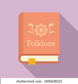 Folklore book icon. Flat illustration of folklore book vector icon for web design