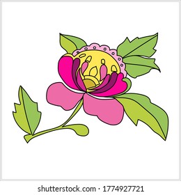 Folklore composition for textiles.Pattern.Motif.Image on a white background.