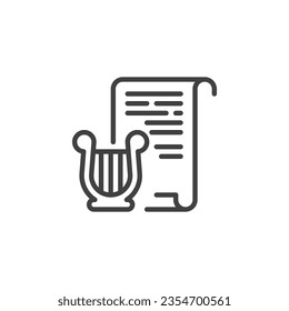 Folklore culture line icon. linear style sign for mobile concept and web design. Folklore music outline vector icon. Symbol, logo illustration. Vector graphics