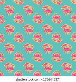 folklore flowers seamless pattern. Great for textile and scrapbook