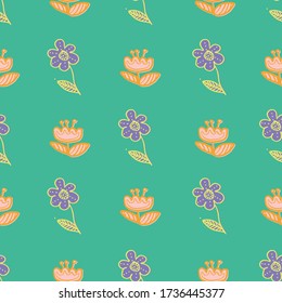 folklore flowers seamless pattern. Great for textile and scrapbook
