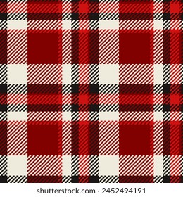 Folklore pattern textile background, deep fabric check texture. Design seamless tartan vector plaid in maroon and white colors.