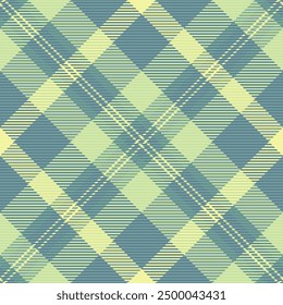 Folklore textile background texture, spring check seamless vector. Wrapping fabric tartan plaid pattern in pastel and cyan colors palette.