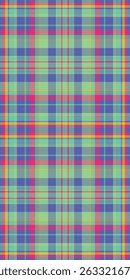 Folclore textura verificar fundo, xmas tecido sem costura tartan. Padrão têxtil do vetor de nó xadrez em paleta de cores azul e brilhante.