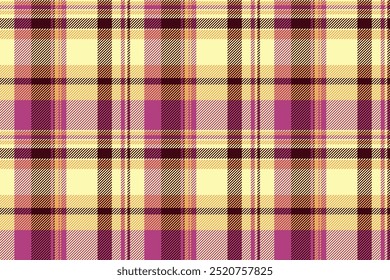 Folclore vetor tecido tartan, fundo têxtil presente xadrez. Textura de padrão de verificação real sem costura na paleta de cores claras e rosa.