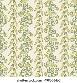 Folkloric Batik vector ornament. Ethnic Floral seamless pattern