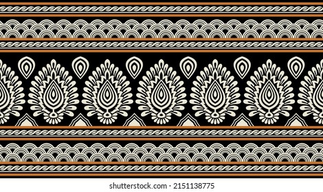 Folkloric border with geometrical shapes