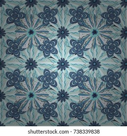 Folkloric ethnic gray, violet and blue embroidery floral seamless pattern. A line of neck, bags, textiles for your design. Vector illustration.