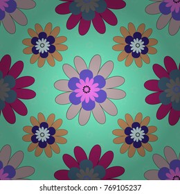 Folkloric ethnic purple, blue and neutral embroidery floral seamless pattern. A line of neck, bags, textiles for your design. Vector illustration.