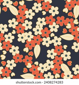 flores folclóricas sin costura. ornamento vectorial floral étnico