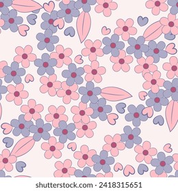 folkloric flowers seamless pattern. ethnic floral vector ornament
