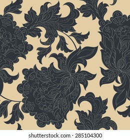folkloric flowers seamless pattern. ethnic floral vector ornament