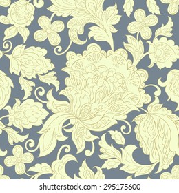 folkloric flowers seamless pattern. ethnic floral vector ornament