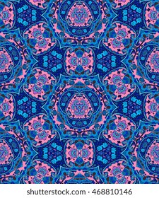 Folkloric  print for fabric. Ethnic detailed floral and paisley seamless pattern. Vector illustration.  Bedding, wrapping.