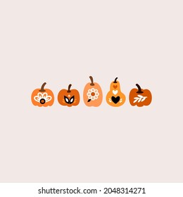 Folky Fall beautiful illustration of a folk style fall pumpkin vector