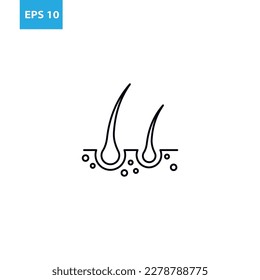 Follicle hair outline icon Vector illustration