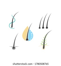 Follicle Hair treatment logo vector icon template